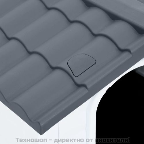 Кучешка къщичка, сива, 90,5x68x66 см, полипропилен