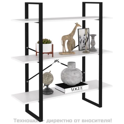 Библиотека, бял, 100x30x105 см, инженерно дърво