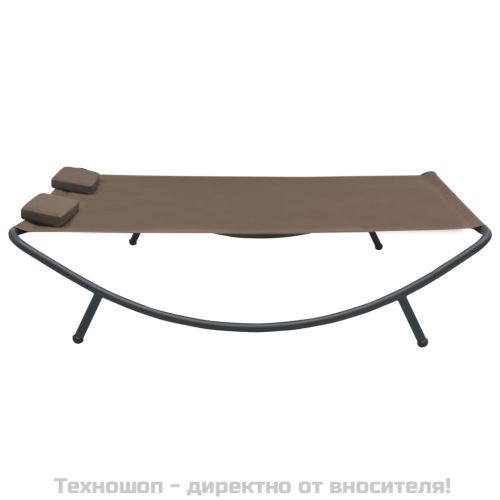 Градинско лаундж легло, текстил, кафяво