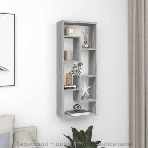 Стенен рафт, сив сонома, 36x16x90 см, инженерно дърво