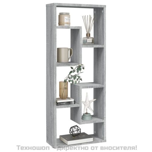 Стенен рафт, сив сонома, 36x16x90 см, инженерно дърво