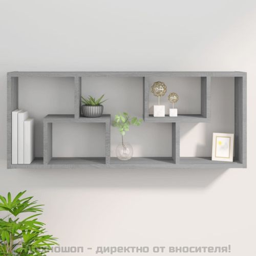 Стенен рафт, сив сонома, 36x16x90 см, инженерно дърво