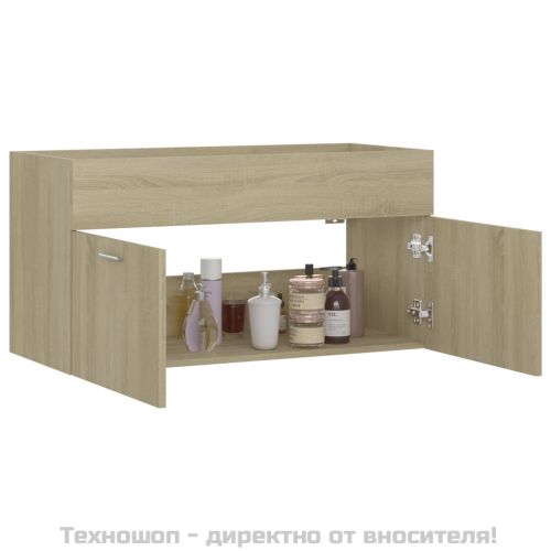 Долен шкаф за мивка, дъб сонома, 90x38,5x46 см, инженерно дърво