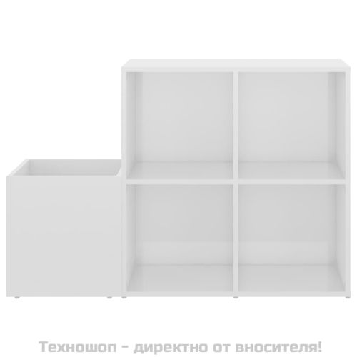 Шкаф за обувки, бял гланц, 105x35,5x70 см, инженерно дърво