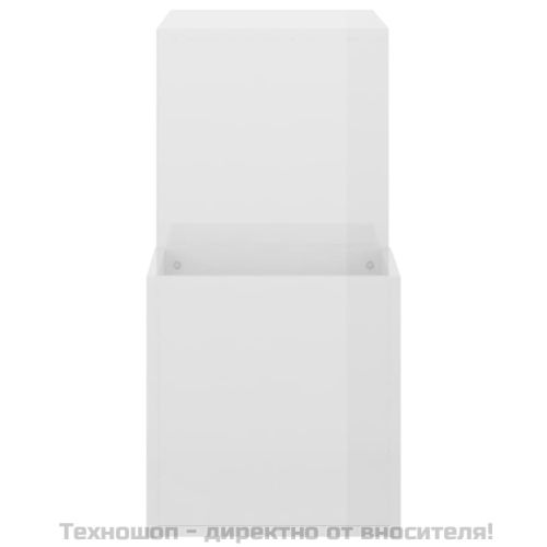 Шкаф за обувки, бял гланц, 105x35,5x70 см, инженерно дърво