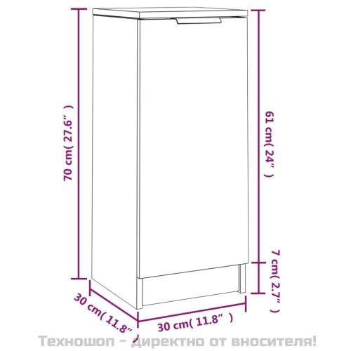 Сайдборди, 2 бр, бетонно сиви, 30x30x70 см, инженерно дърво