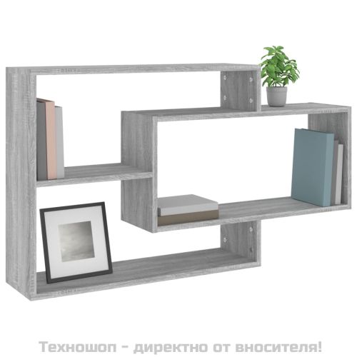 Стенен рафт, сив сонома, 104x20x58,5 см, инженерно дърво