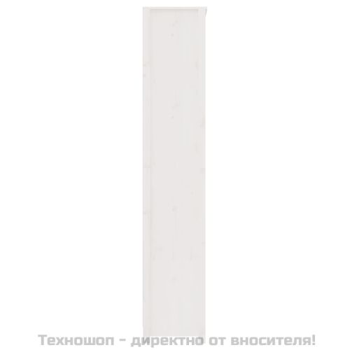 Библиотека, бяла, 80x35x183 см, борово дърво масив