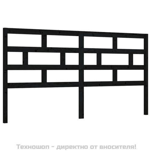 Горна табла за легло, черна, 186x4x100 см, бор масив
