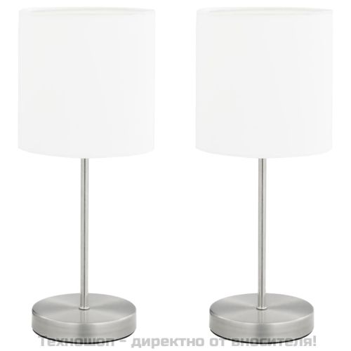 Настолни лампи, 2 бр, сензорен бутон, бели, E14