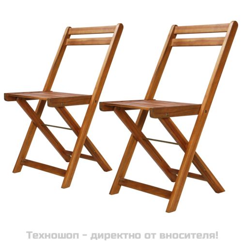 Градински бистро столове, 2 бр, акациево дърво масив