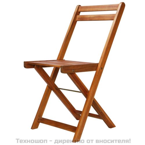 Градински бистро столове, 2 бр, акациево дърво масив