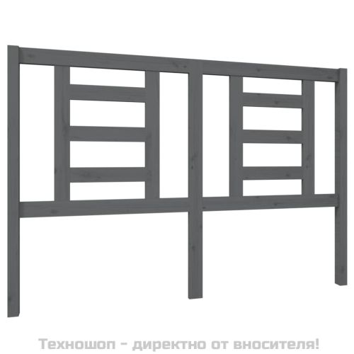 Горна табла за легло, сива, 146x4x100 см, бор масив