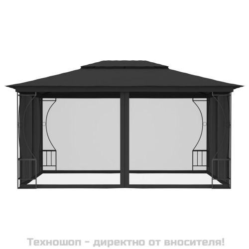 Градинска шатра с мрежи, 300x400x265 см, антрацит