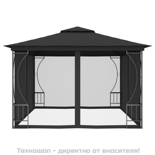 Градинска шатра с мрежи, 300x400x265 см, антрацит