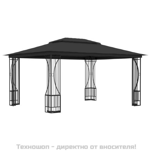 Градинска шатра с мрежи, 300x400x265 см, антрацит