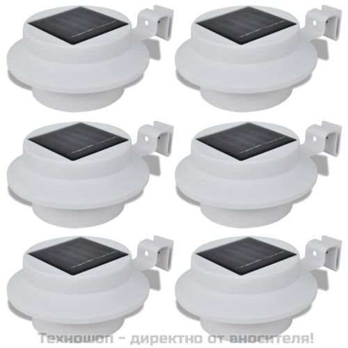 Комплект външни соларни LED лампи за ограда – 6 броя