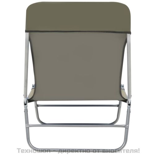 Сгъваеми шезлонги, 2 бр, стомана и текстил, таупе