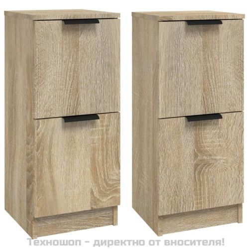 Сайдборди, 2 бр, дъб сонома, 30x30x70 см, инженерно дърво