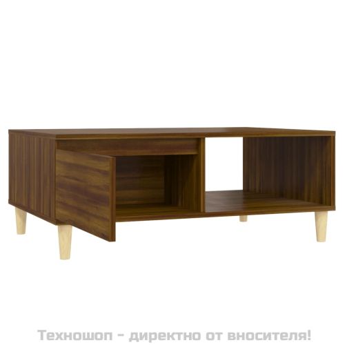 Кафе маса, кафяв дъб, 90x60x35 см, инженерно дърво