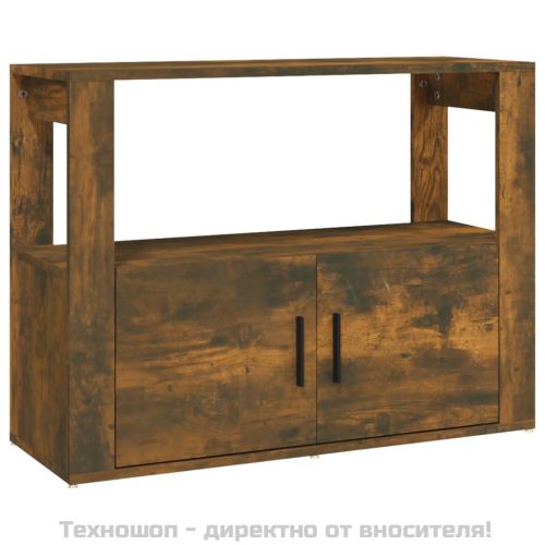 Сайдборд, опушен дъб, 80x30x60 см, инженерно дърво