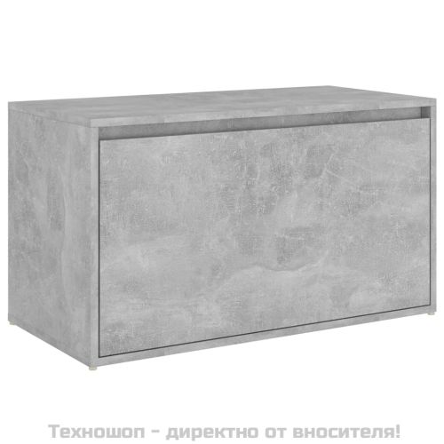 Пейка за коридор, 80x40x45 см, бетонно сива, инженерно дърво