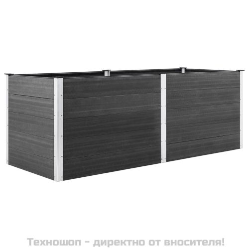 Градинска повдигната леха, 250x50x91 см, WPC, сива