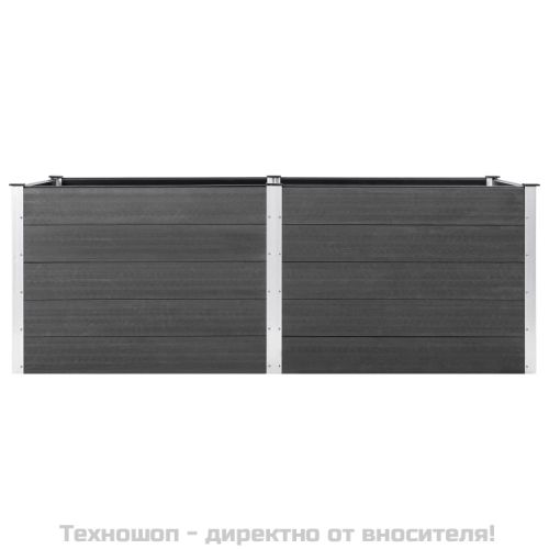 Градинска повдигната леха, 250x50x91 см, WPC, сива