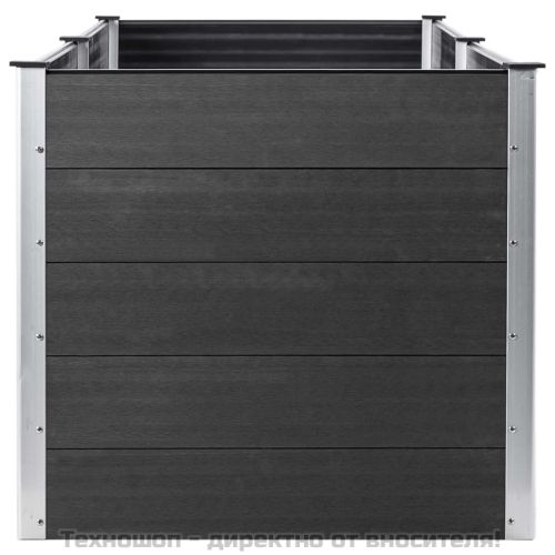 Градинска повдигната леха, 250x50x91 см, WPC, сива