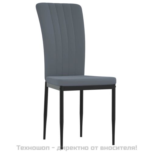 Трапезни столове, 2 бр, тъмносиви, кадифе