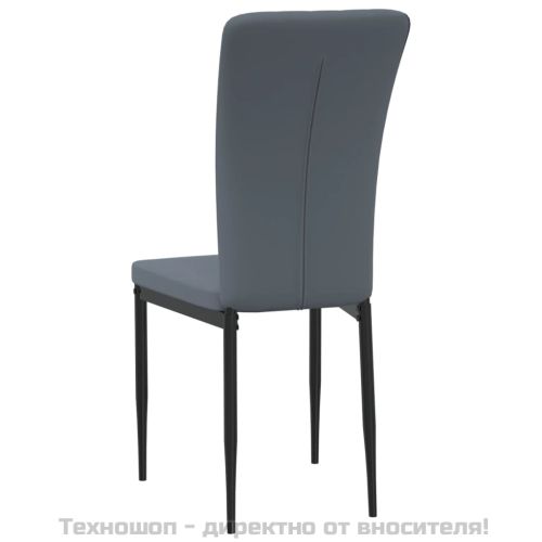 Трапезни столове, 2 бр, тъмносиви, кадифе