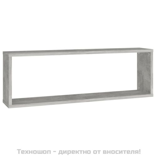 Стенни рафтове 2 бр бетонно сиви 80x15x26,5 см инженерно дърво