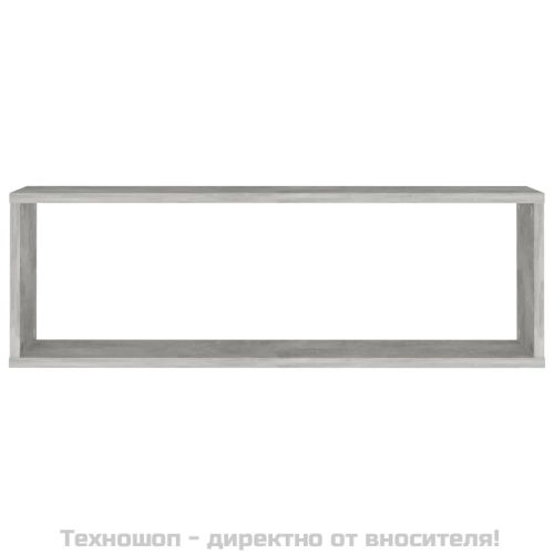 Стенни рафтове 2 бр бетонно сиви 80x15x26,5 см инженерно дърво