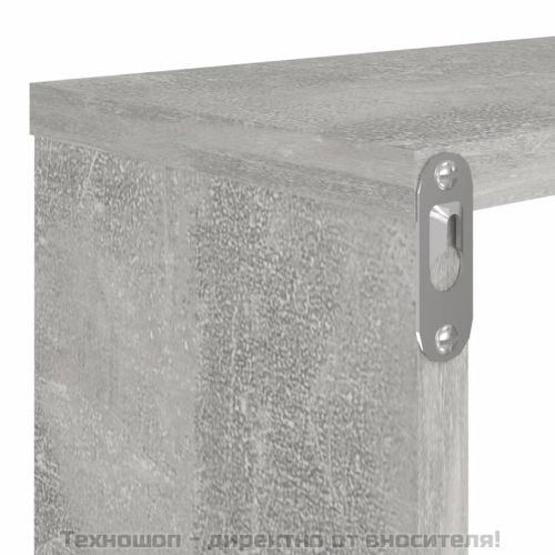 Стенни рафтове 2 бр бетонно сиви 80x15x26,5 см инженерно дърво
