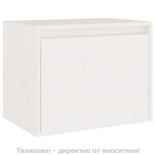 Стенен шкаф, бял, 45x30x35 см, бор масив