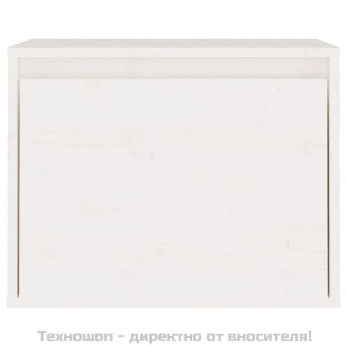 Стенен шкаф, бял, 45x30x35 см, бор масив