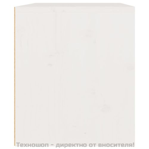 Стенен шкаф, бял, 45x30x35 см, бор масив