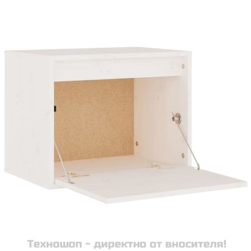 Стенен шкаф, бял, 45x30x35 см, бор масив