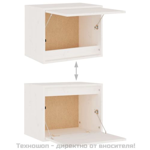 Стенен шкаф, бял, 45x30x35 см, бор масив