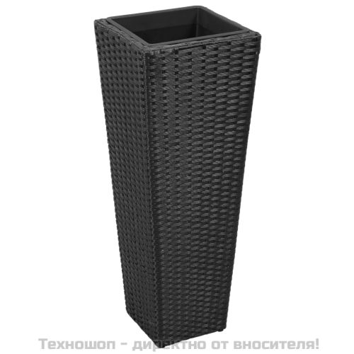 Градински повдигнати лехи, 3 бр, полиратан, черни