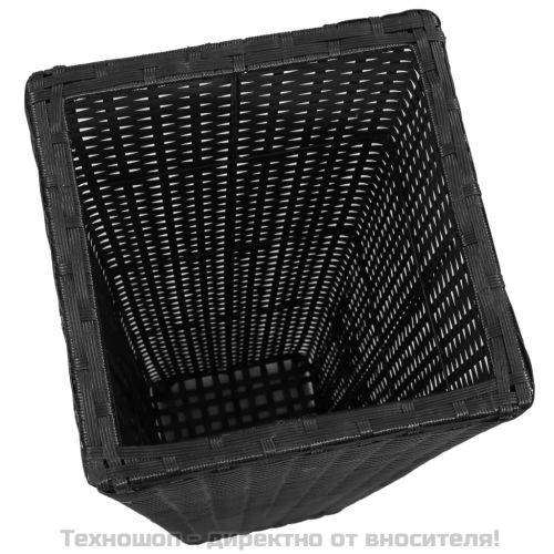 Градински повдигнати лехи, 3 бр, полиратан, черни