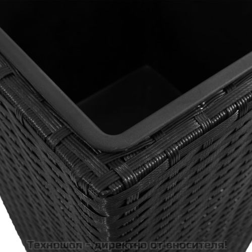 Градински повдигнати лехи, 3 бр, полиратан, черни