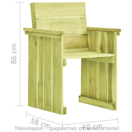 Градински стол, импрегнирана борова дървесина