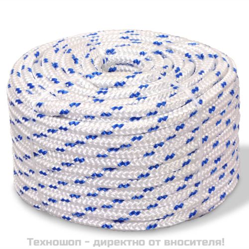 Морско въже, полипропилен, 6 мм, 100 м, бяло