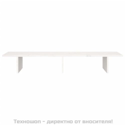 Поставка за монитор, бяла, 100x27x15 см, бор масив