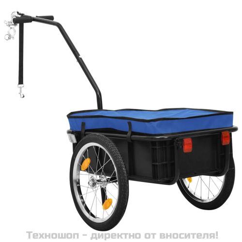 Ремарке/вагон за колело, 155x60x83 см, стомана, синьо