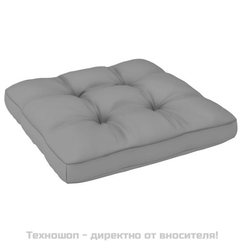 Градинска табуретка с възглавница, борова дървесина масив
