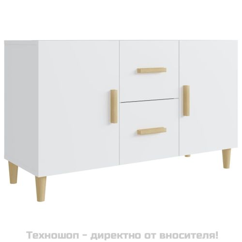 Сайдборд, бял, 100x36x60 см, инженерно дърво