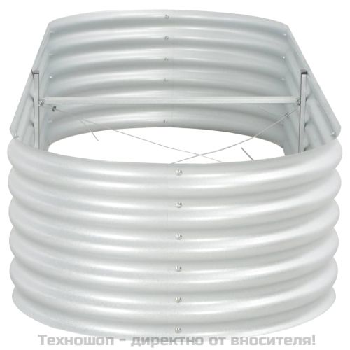 Градинска висока леха 240x80x44 см поцинкована стомана сребро