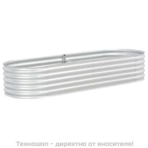 Градинска висока леха 240x80x44 см поцинкована стомана сребро